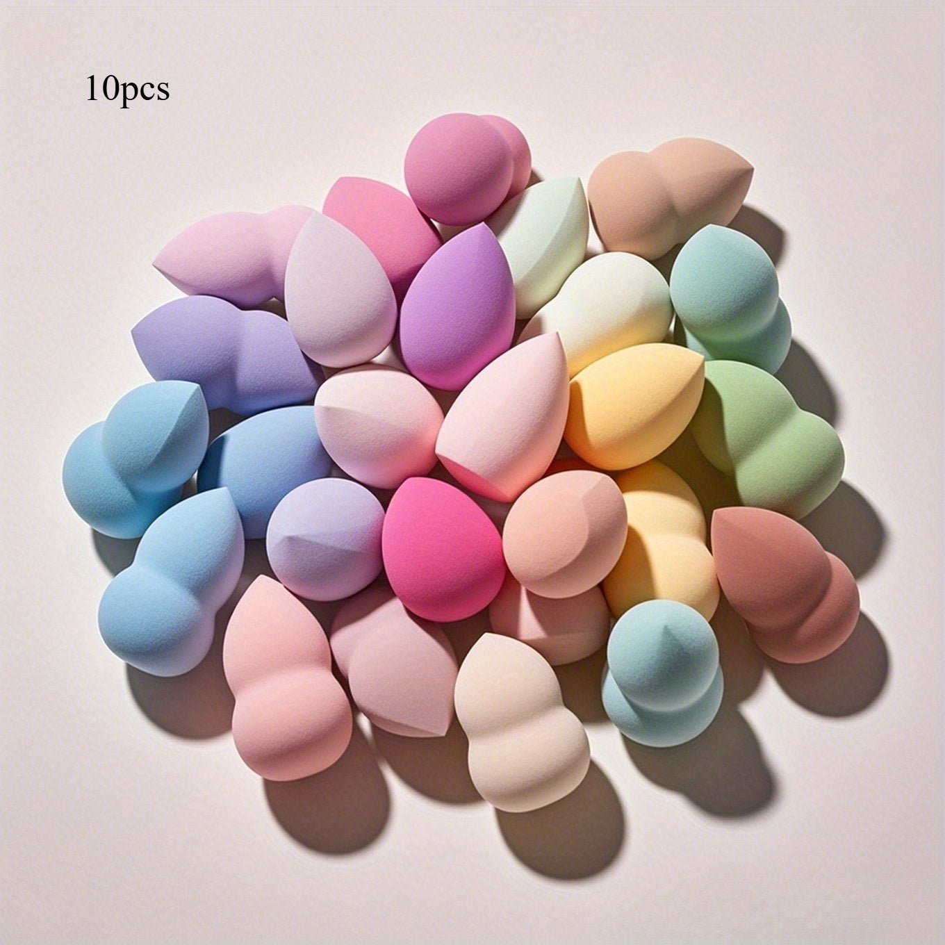 TEMU 10- 20- 25pcs High Quality Makeup Sponges Latex Blenders For Blending Multi Color Cosmetic Sponges For All Light Beige Skin Types