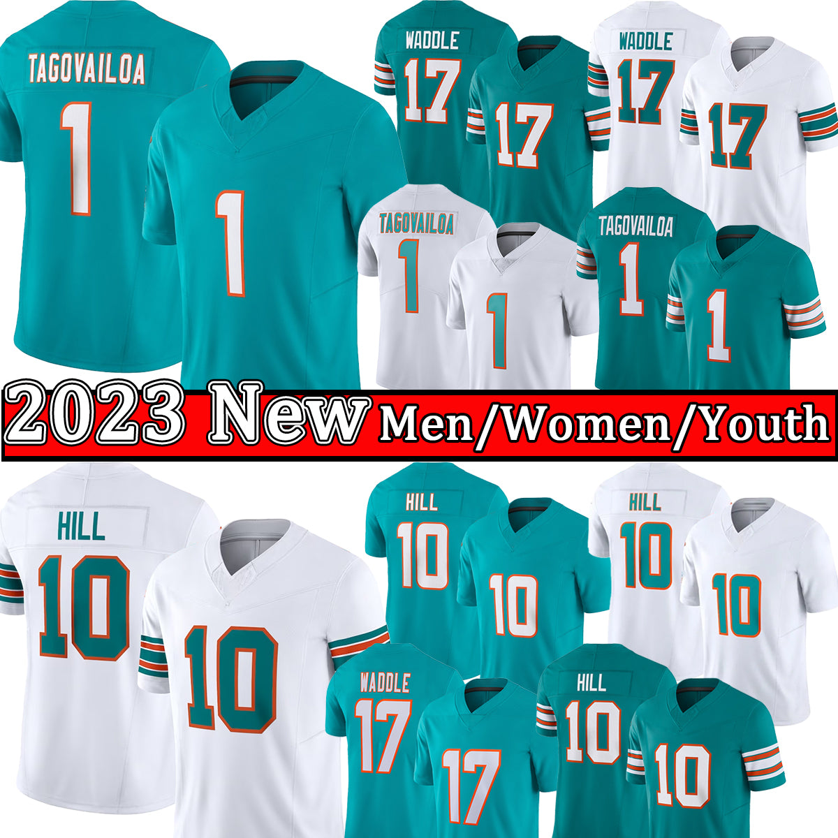 Tua Tagovailoa Miamis Dolphines Football Jerseys Jaylen Waddle 17 Tyreek Hill Dan Marino Mens Stitched Youth-Kid Jersey Green White Shirt