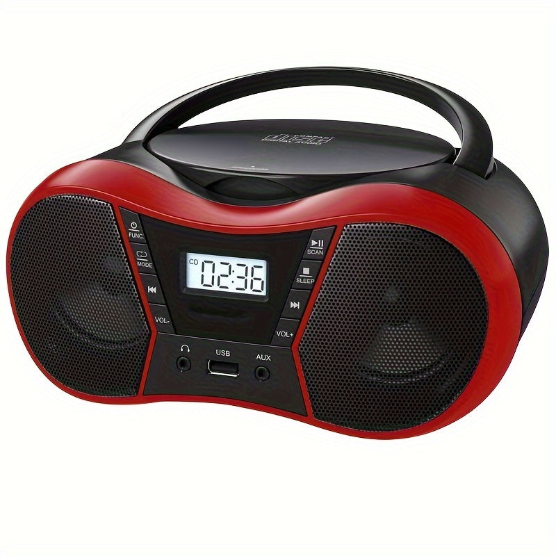 TEMU Portable Multi-functional Cd Player Boombox With Dual Stereo Speakers, Usb-wireless Streaming, Fm Radio, A-b Repeat & Recording, Aux Input,