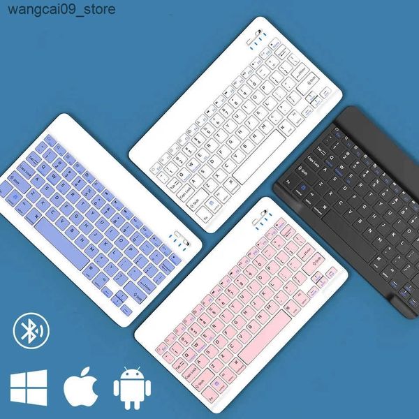 Keyboards Wireless Keyboard Mini Rechargeable Bluetooth-compatible Keyboard For ipad Phone Tablet For Samsung IOS Android Windows J241218
