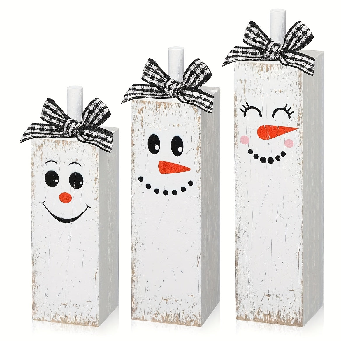 TEMU 3pcs, Winter Table Decoration Plaque And Ornaments, Christmas Wooden Block Logo Earthy Winter Tabletop Center Decoration Christmas Layered Tray