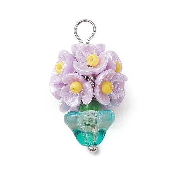 Blumentopf-Anhänger aus Glasperlen