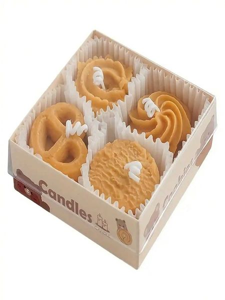 Four cookies aromatherapy candles wholesale Aromatherapy gift box with gift creative candle ins style gift modeling waxXJ241112