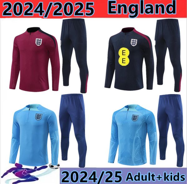 2024 2025 New England Half Zip Tracksuit Training Wear Jogging Kit Soccer Jersey Kit Chandal Survement Maillots De Foot Adult Kids