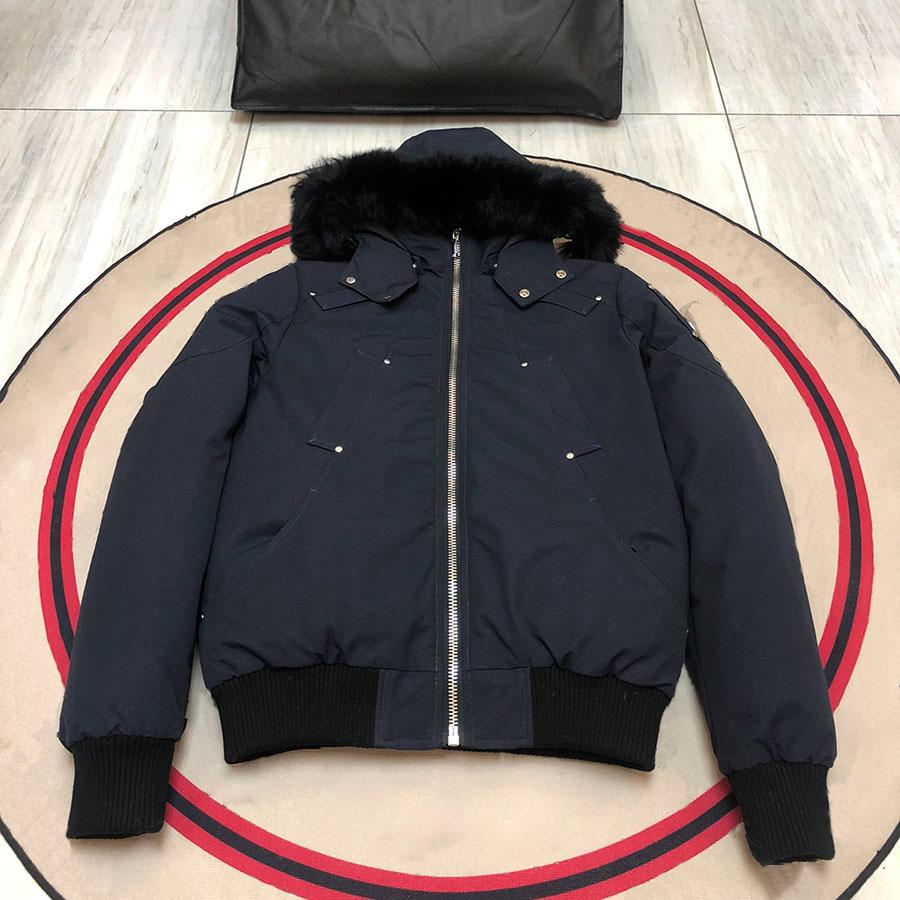 Designer Down Jacket Mens Classic Black Ballistic Bomber Down Coat Stylish Hooded Fur Collar Puffer Jackets Winter Casual Outdoor Outerwear Top Qual