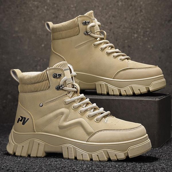 Designer&#039;s high top Martin boots, British workwear motorcycle shoes, casual shoes, trendy shoes, anti slip outdoor hiking shoes, men&#0