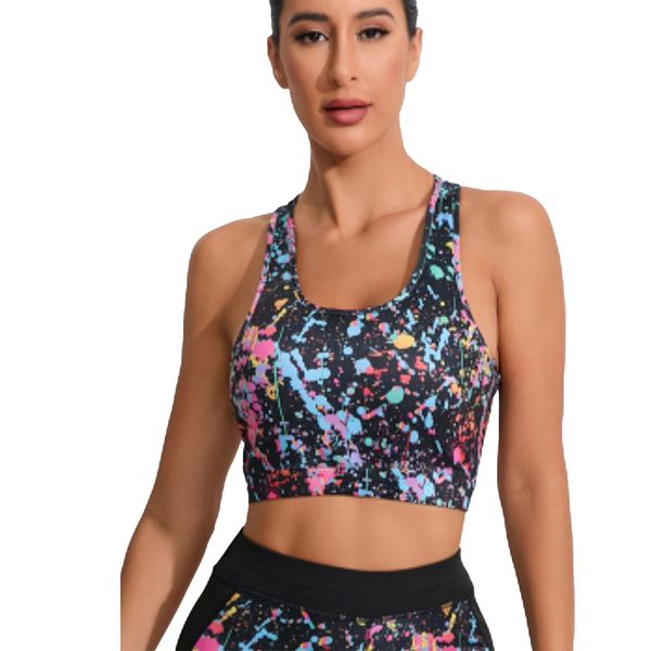 Women Sports Bra with Custom Design fabric Quick Dry Printed High Quality Sports Bra Activewear