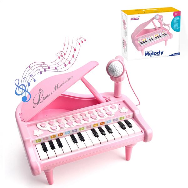 Childrens Electronic Keyboard Piano Toys With Microphone Mini Piano Toys Kid Musical Instrument Educational Toys for Kid Gifts 250121