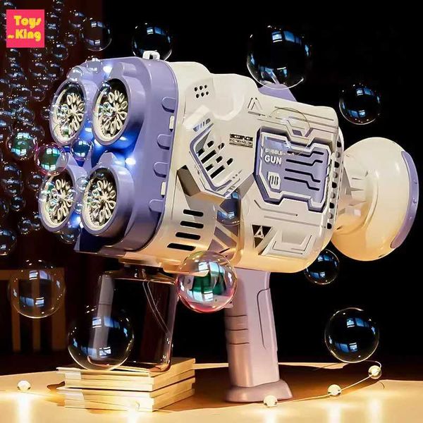 40 Holes Fl Autatic Bubble Gun Rocket Toys For Kids Colorf Lights Soap Bubble Hine Outdoor Wedding Par Toy Games GiftY250120