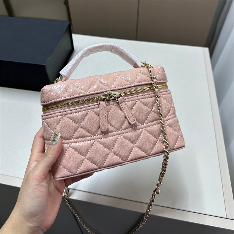 2025 mini cosmetic designer bag woman makeup bag crossbody make up chain bags toiletry handbag Diamond Lattice Leather TOP