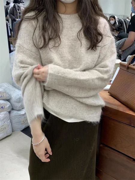 Sweater Women Winter Pullover Sweater Oversize Knitting Tops Vintage Long Sleeve Fall Female Knitted Outerwear Warm Pull 240918