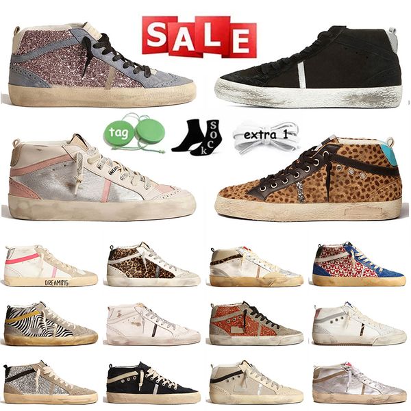 Top Quality OG Women Mens Mid Designer Shoes Canvas Trainers Suede Leather Glitter Silver Pink Zebra Vintage Brand Handmade Platform Athleti