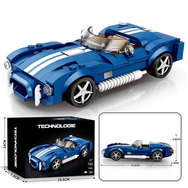 ROADSTER RACE RACE Building Block Speed Speed Sports Sports Car Collectors Advanced Car Modelo Ele e Off Display 312 PCS Z250110