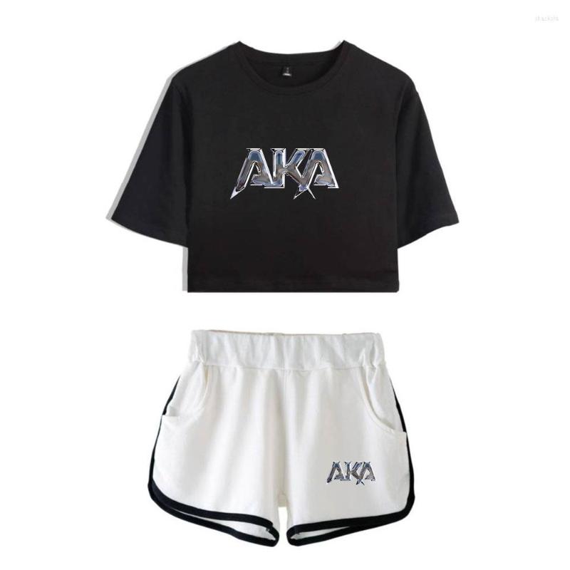 Women&#039;s T Shirts Akaworldwide RIP AKA Logo Merch Tops Two Piece Set Shorts Lovely TShirt Harajuku Streetwear Girl Sets Fashion