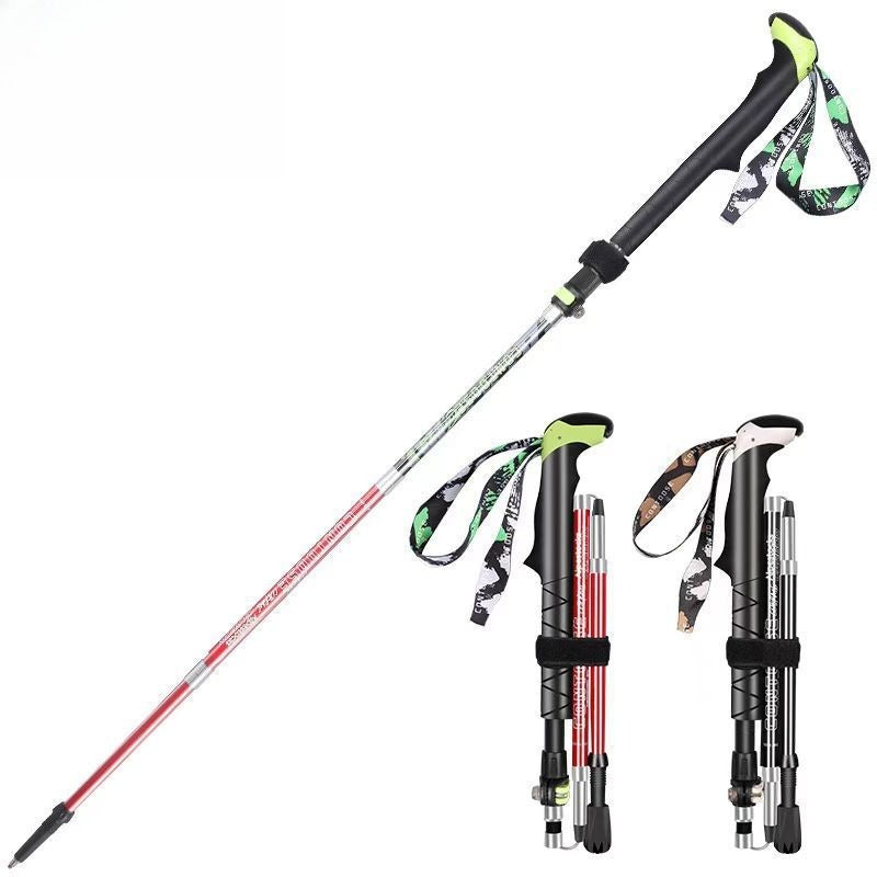 Lightweight Carbon Fiber Trekking Poles Adjustable Foldable for Snowshoeing Backpacking EVA Sweat Absorbent Non Slip Grips Portable Hiking Gear for