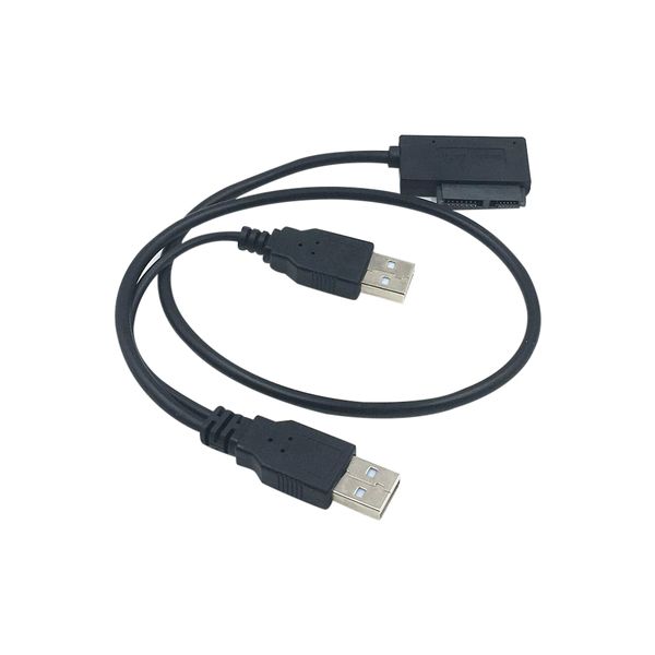 Notebook Converter Cable USB 2.0 To Mini Sata II 7+6 13Pin Adapter Cord For Laptop DVD-CD ROM Slimline Drive Converter
