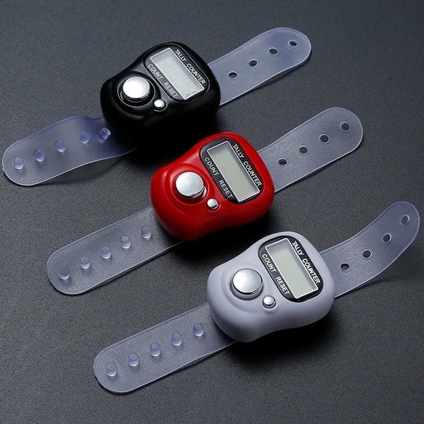 Electronic Digital Finger Ring Tally Counter Hand Held Knitting Row Clicker Mini LCD Marker Counting Device 240918