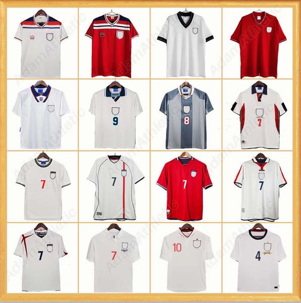 England retro jerseys 2002 BECKHAM England Vintage shirts 1998 OWEN GERRARD ROONEY LAMPARD GASCOIGNE SHEARER SCHOLES TERRY classic soccer je