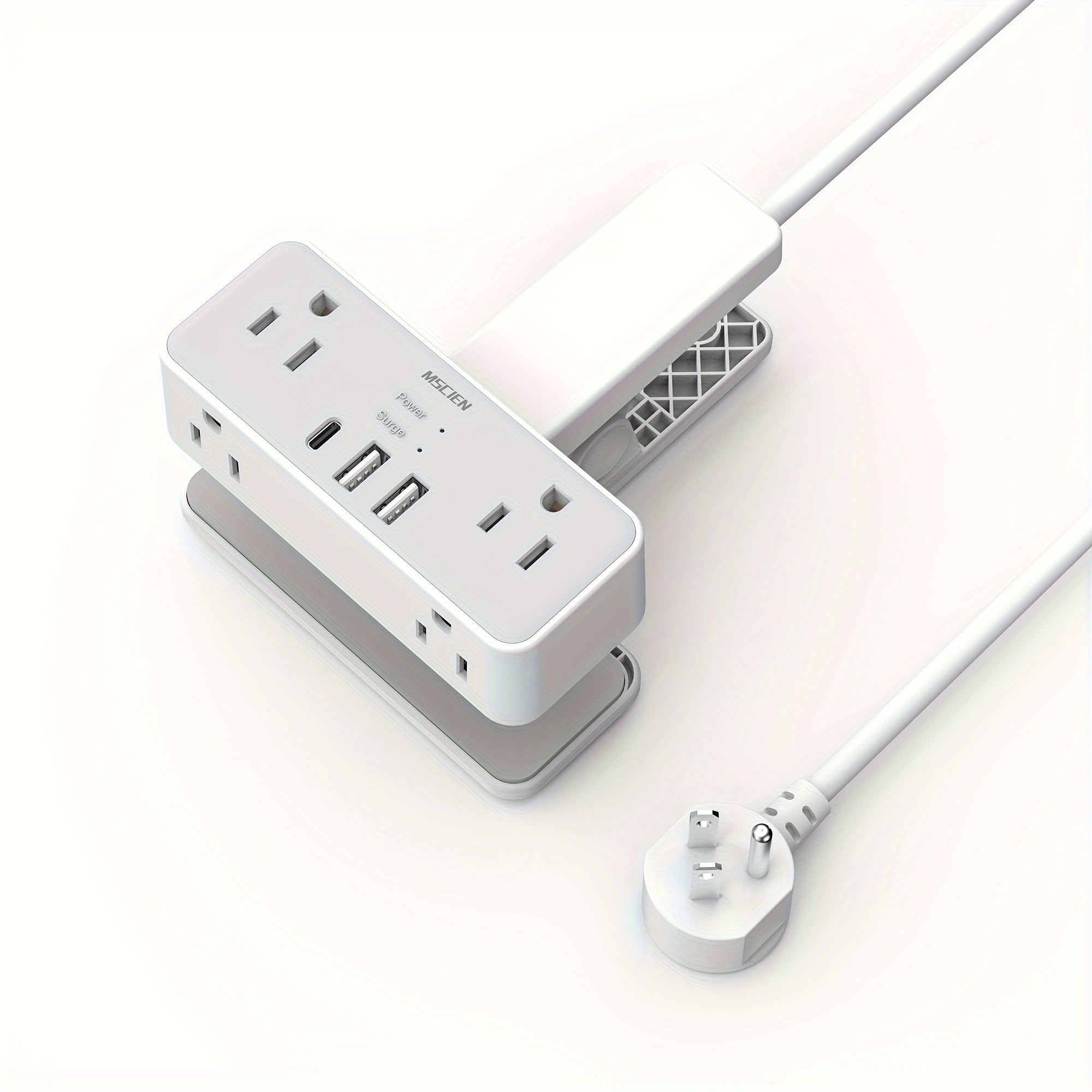 TEMU Mscien 9-in-1 Protector Power Strip With Usb & Type-c Ports, 6ft Extension Cord, 6 Ac Outlets – Compact For Desks, Tables, Shelves, Beds &