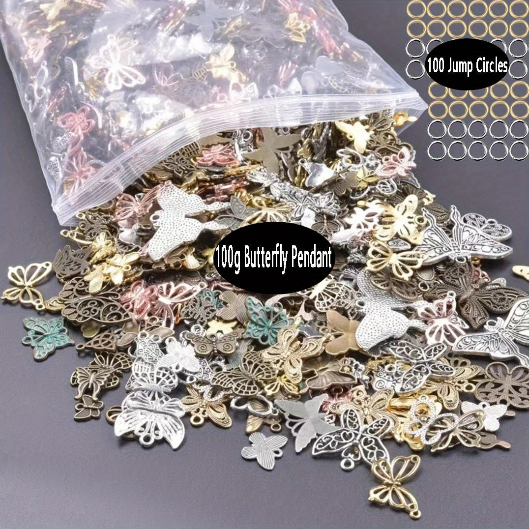 TEMU 100-200g Themed Alloy Pendant Jewelry, With Pendants Rings, Suitable For Diy Making Necklaces, Bracelets, Earrings, Keychains