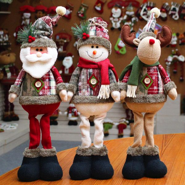 Christmas Decorations Santa Claus Snowman Elk Dolls Christmas Ornaments Merry Christmas Favor Party Decorations For Home Navidad Gift 221123
