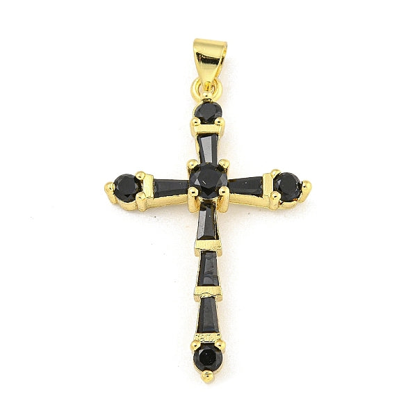 Pendentifs en laiton avec placage en croix et zircone cubique
