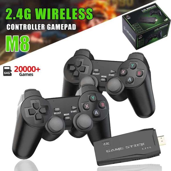 Game machine Retro Game Console Video TV Retro Stick Built-in 20000+ Games 9 Emulators 4K HDMI Output with 2.4G Wireless Controllers Machine