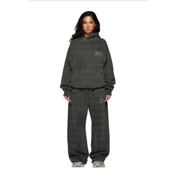 TRABALHOS Femininos Casual Novo Americano Americano Personalizado Moda Impressa Lavanderia Vintage Capuz Y2K Calças de esportes de Sports Au