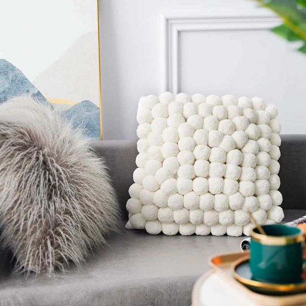 Luxury Handmade plush cushion cover plain soft case thickening household square case sofa living room decorationC250116