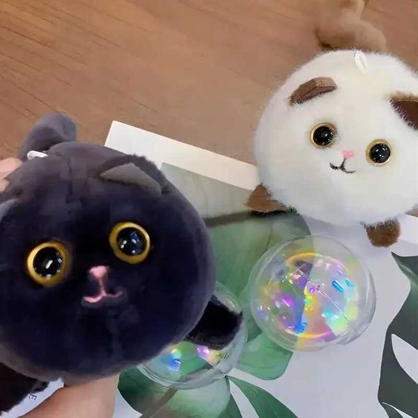 Wagging Tail Cute Cat Toy Plush Doll Key Rings Door And Bag Pendant Animal Cat Fashion Girls Keychain Chains Women GiftXJ250115