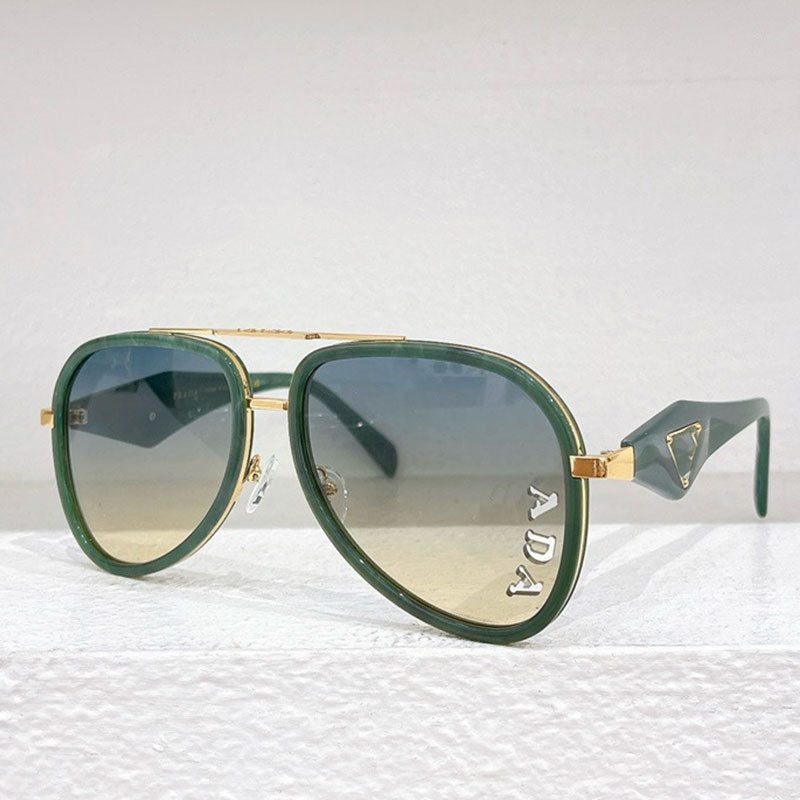 Brand Mens Designer Square Pilot Sunglasses PR186 Mens Designer Hollow Lens Design UV400 Protective Details Mirror Legs Inverted Triangle Design Top