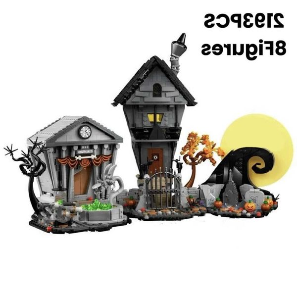 Blocks 2024 New 21351 The Nightmare Before Christmas Model Building Blocks Hut DIY Bricks Toy for Kids Christmas Halloween GiftsY241127TNKW