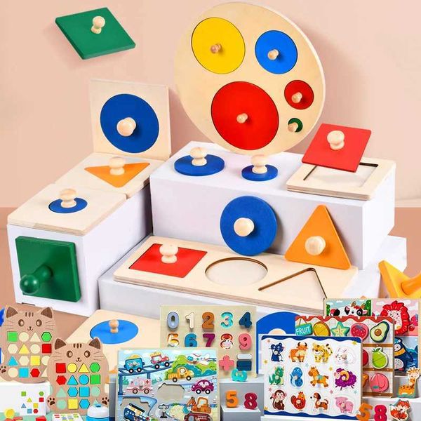 Wooden Puzzle Montessori Toys For Kids Children Geometric Shape Peg Puzzle Educational Sensory Activity Baby Toys 2 3 4 5 6 YearC250121
