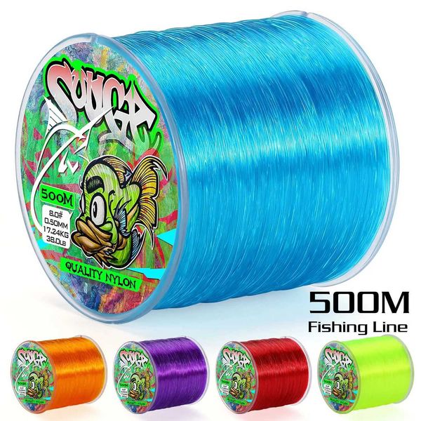 Sougayilang Nylon Fishing Line Super Stronger 500m Nylon Line Max Drag 7-38LB Fluorocaon Fishing Line for Salt-fresh WaterXJ241116