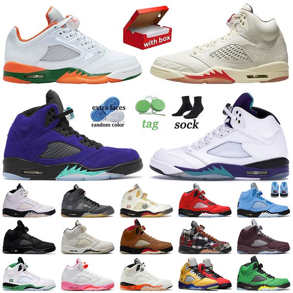 5 OG Sneakers With Box Basketball Shoes Designer 5 5s Miami Hurricanes El Grito Grape Alternate UNC White Black Cat Craft Mens Women Outdoor