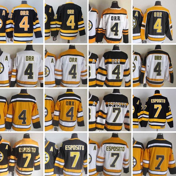 1924-1999 Movie Retro CCM Hockey Jersey Embroidery 4 Bobby Orr 7 Phil Esposito 21 Dean Portman Vintage Jerseys
