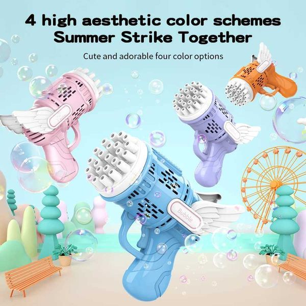 Novelty Games 23 Hole Bubble Shooter Holding Electric Gatling Outdoor Childrens Gift Toy for Boys and Girls (Excluding Bubble Liquid and Bat