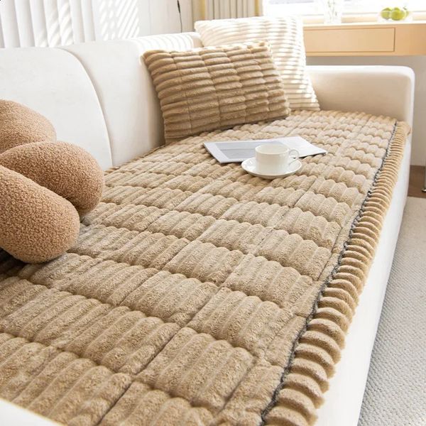 1PC Corduroy Sofa Cushion PLush Non-Slip Thickened Living Room Sofa Cover Dust-proof Sofa Seat Cover Protection Home Decor 241223