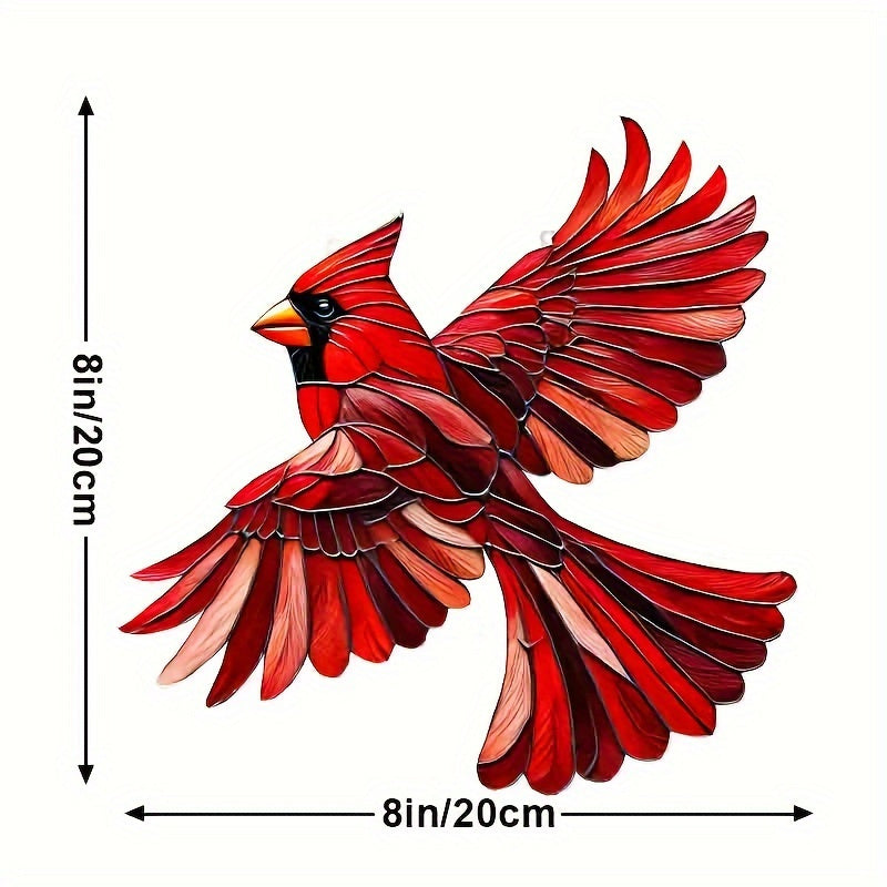 TEMU 2d Flat, 2d Flat Christmas Bird Suncatcher - 8" Hanging Animal Decoration, Gift For Mom, Birthday Present For Her, Retirement Gifts For Women, &