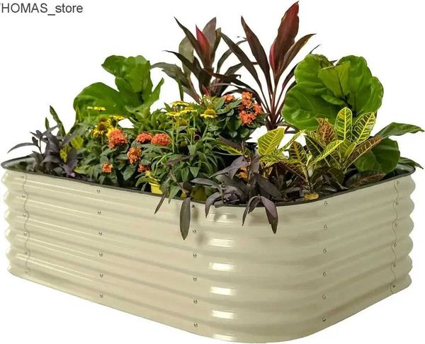 Planters Pots Vego garden Raised Garden Bed Kits 17 Tall 6 in 1 Modular Metal Raised Planter Bed for Vegetables Flowers Patio L240910
