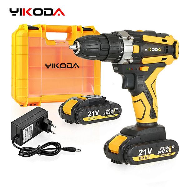 YIKODA 1216821V Cordless Drill Rechargeable Electric Screwdriver Lithium Battery Household Multifunction 2 Speed Power Tools 240108