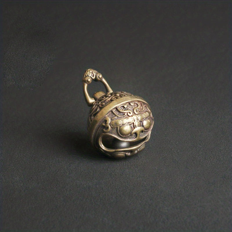 TEMU Vintage Brass Bell Charm, Men' Keychain Pendant, Halloween Christmas Decor, Metallic Copper Style Accessory