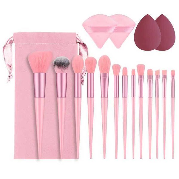 Makeup Brushes Set With 4 Sponge Puff Make-up for women Korean Cosmetics Foundation Blush Brush Complete Kit W241216