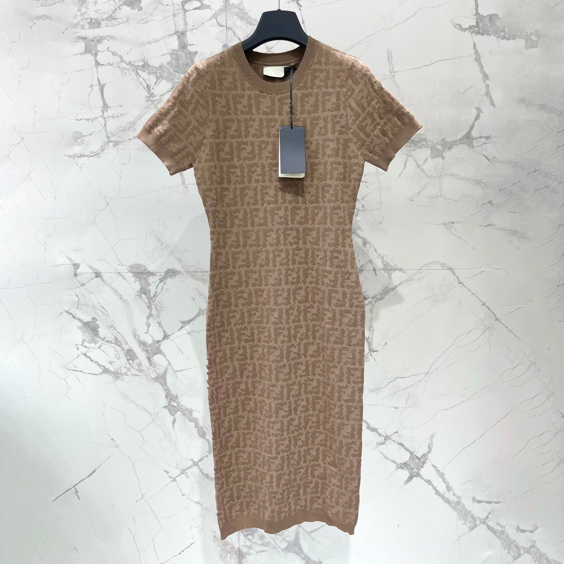 Dresses designer dress womens Short sleeve knitting dresses Classic pattern Embroidery printing Crew Neck Spring and autumn knit dress fashion women