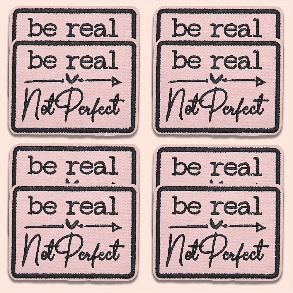 TEMU 8pcs Per Set Of "be " Embroidered Patch Stickers, Suitable For And Accessory Ironing-sewing Decals