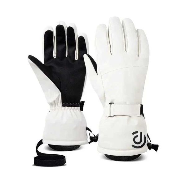 Ski Gloves Men Women Winter White Black Warm Cotton filling Ski Snowboard Cycling Outdoor Sports Touch Screen Waterproof GlovesXJ241107