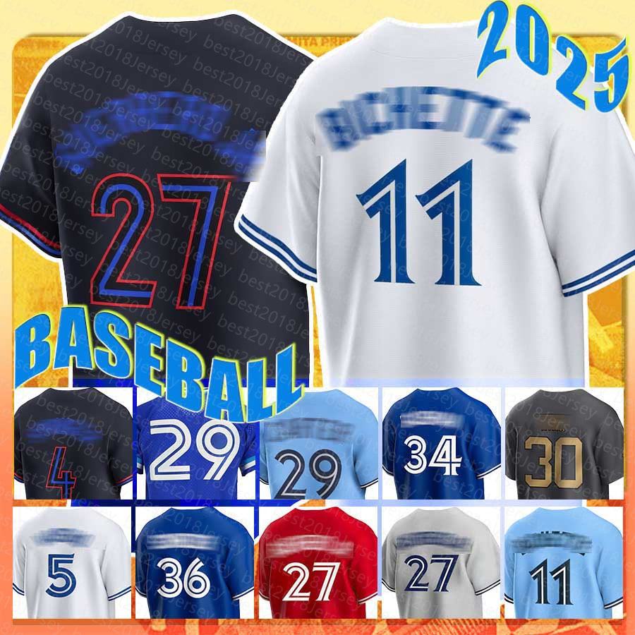Mens George Springer Baseball Jerseys Blue Jays Alejandro Kirk Bo Bichette Vladimir Guerrero Jr. Joe Carter Daulton Varsho Kevin Gausman Davis Schne
