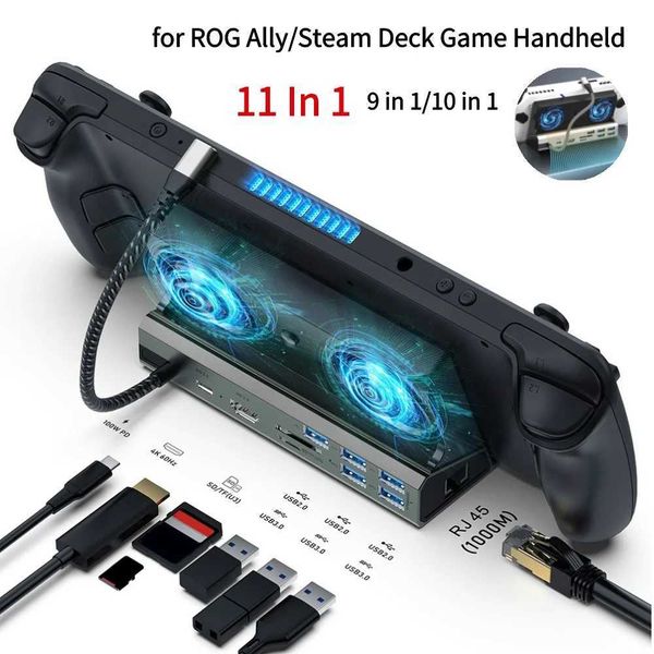Other Computer Accessories 11-10-9-in-1 Steam Deck Docking Station HDMI compatible USB3.0 2.0 PD Gigabit Ethernet Dock Stand for ROG Ally Ga