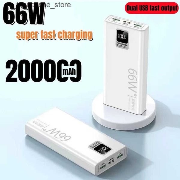 Cell Phone Power Banks Power Bank 200000mAh with USB Output 66W Fast Charging Powerbank External Battery Pack for iPhone Samsung Powerban J2