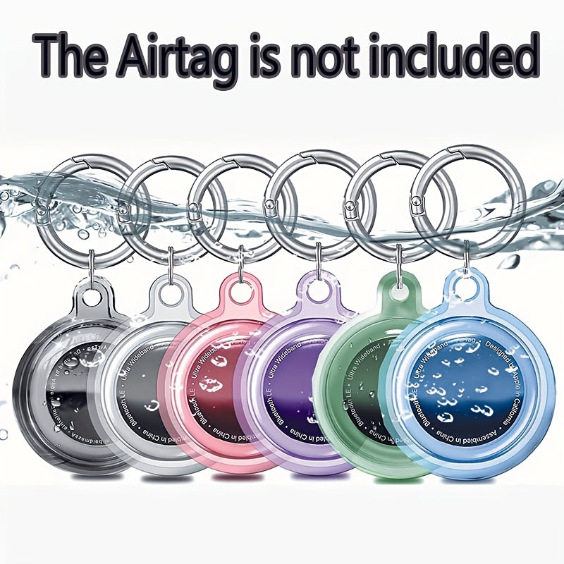 TEMU Airtag Case Key Chain, 6pcs Airtag Gps Cover, Full Body Scratch Protection Airtag Holder Case, For Dog Collar, Luggage, Keys, Backpack (6